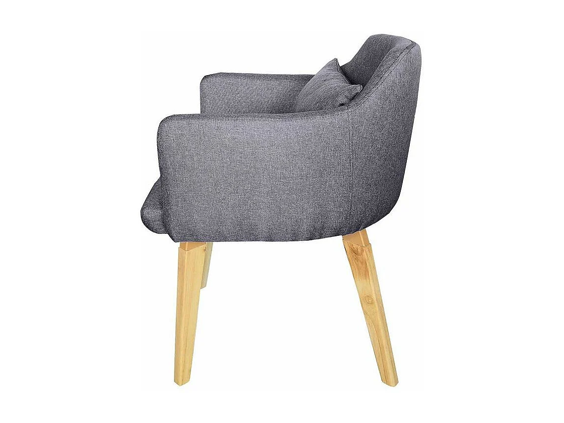 Fauteuil Scandinave Tissu "Mogal" 82cm Gris Foncé