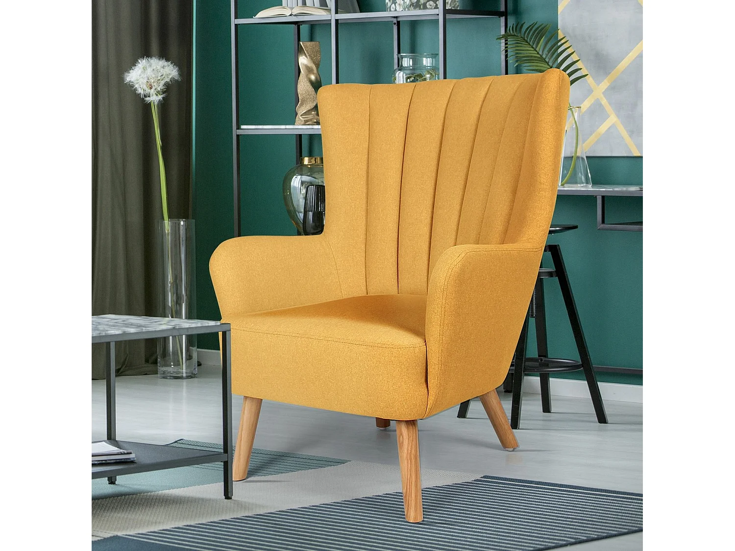 Fauteuil scandinave Vidal Jaune