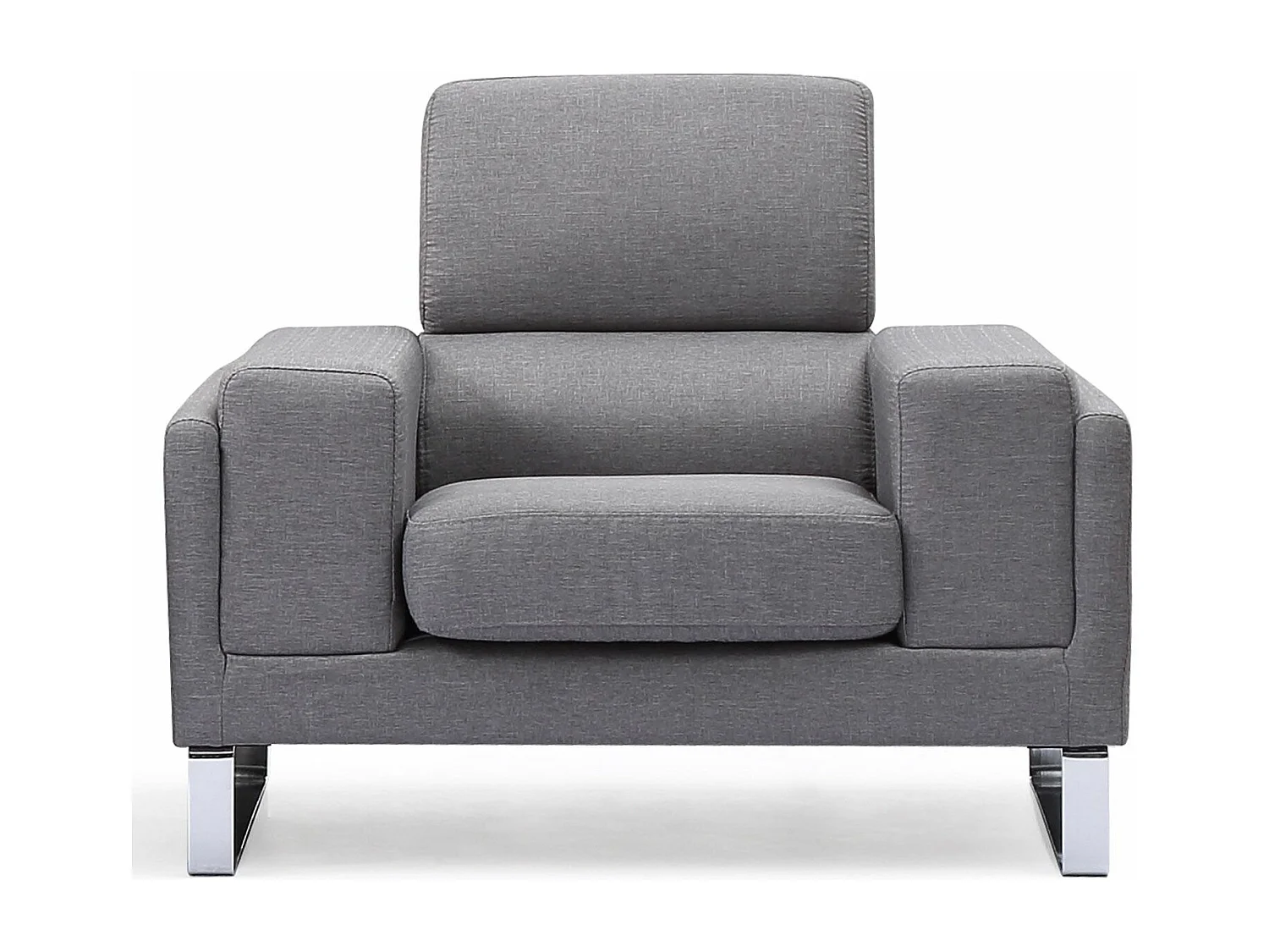 Fauteuil en Tissu "Ezekiel" 104cm Gris Clair