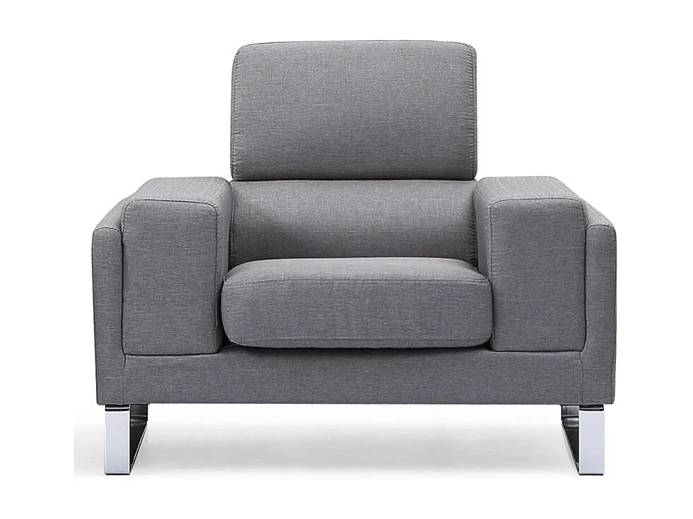 Fauteuil en Tissu "Ezekiel" 104cm Gris Clair