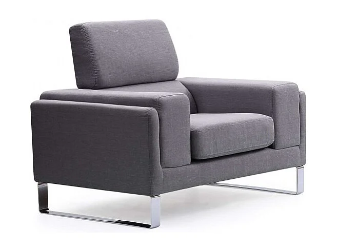 Fauteuil en Tissu "Ezekiel" 104cm Gris Clair