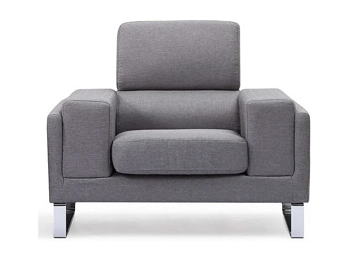 Fauteuil en Tissu "Ezekiel" 104cm Gris Clair