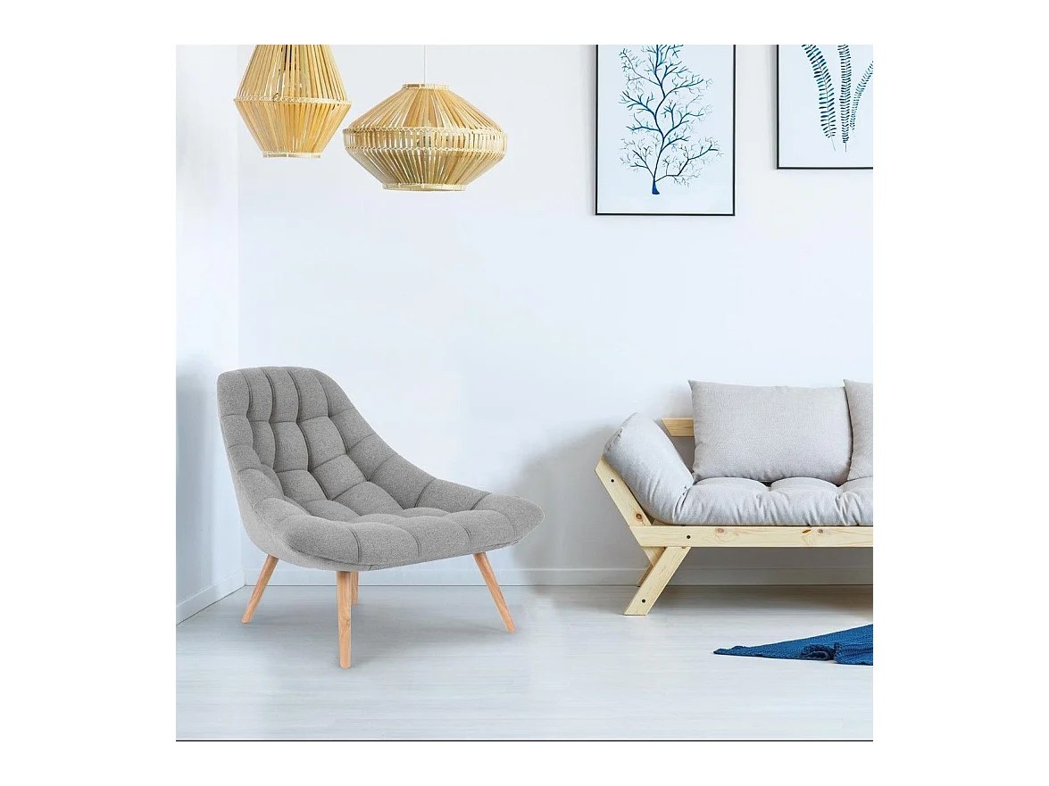 Lot de 2 fauteuils Danios Tissu Gris