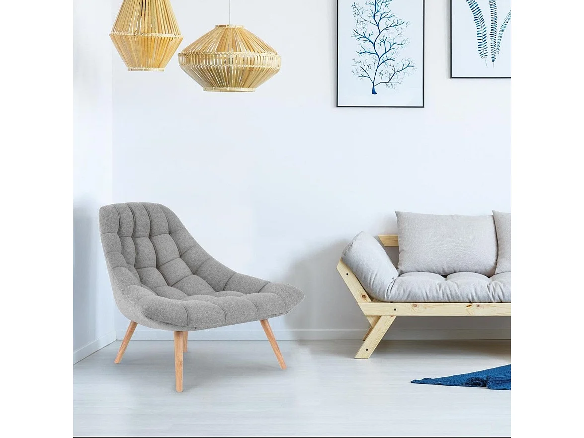 Lot de 2 Fauteuils Scandinaves "Johan" 102cm Gris