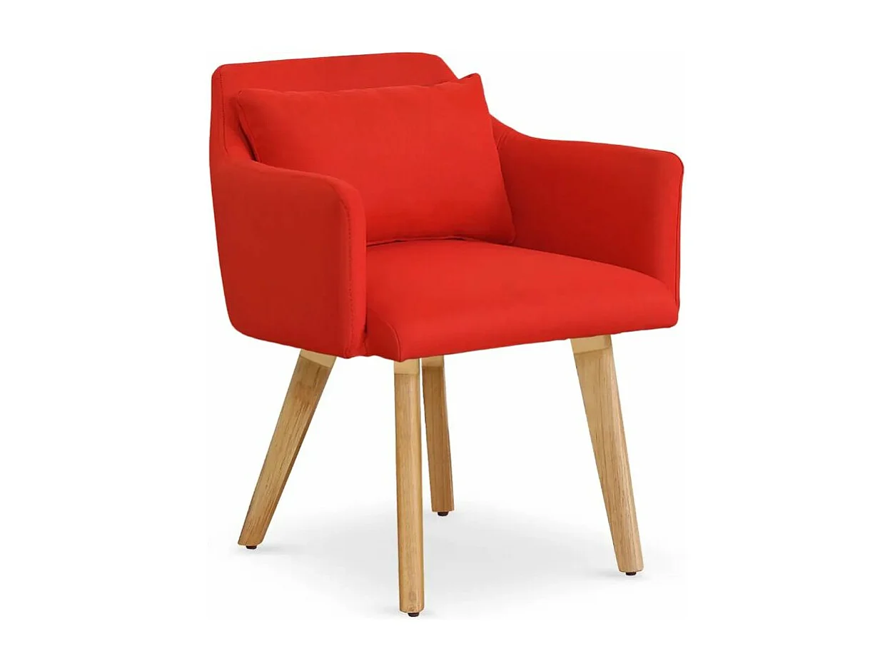 Fauteuil Scandinave "Alan" 70cm Rouge