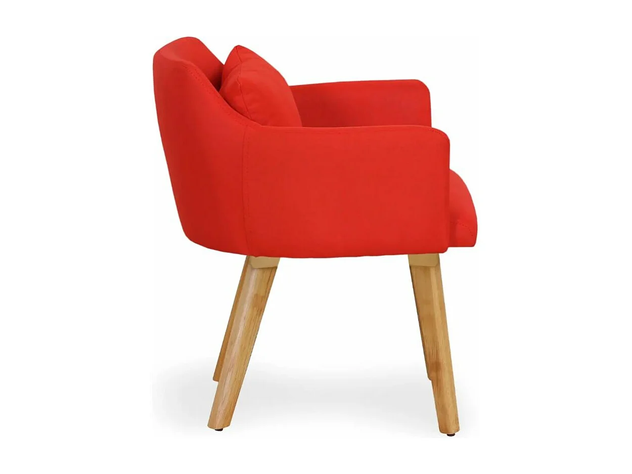 Fauteuil Scandinave "Alan" 70cm Rouge