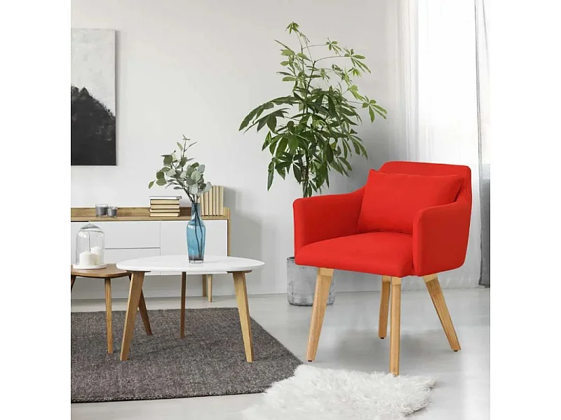 Fauteuil Scandinave "Alan" 70cm Rouge