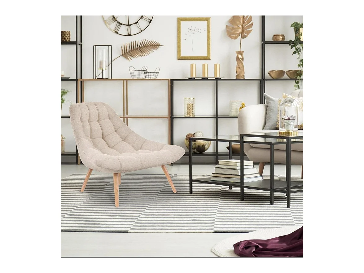 Lot de 2 Fauteuils Scandinaves "Johan" 102cm Beige