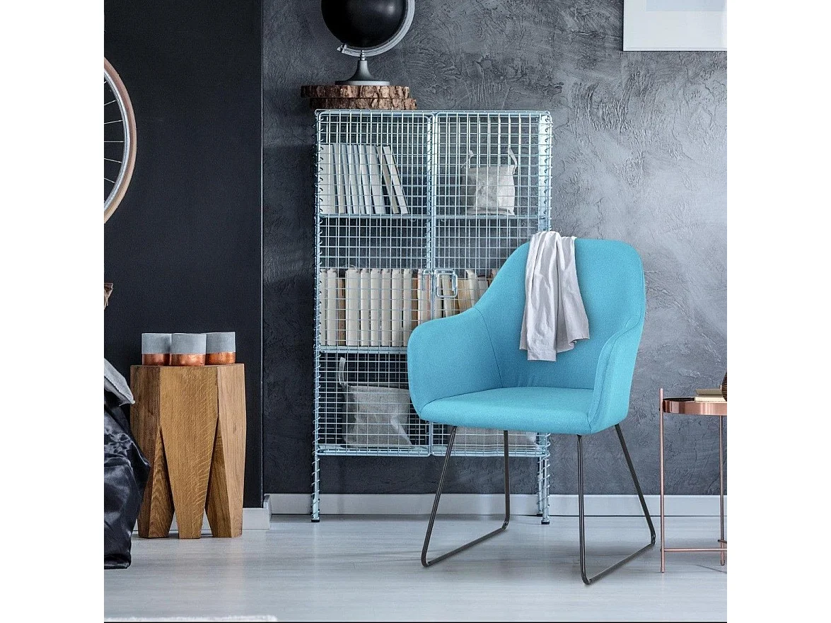 Fauteuil Design "Blida" 87cm Bleu & Noir