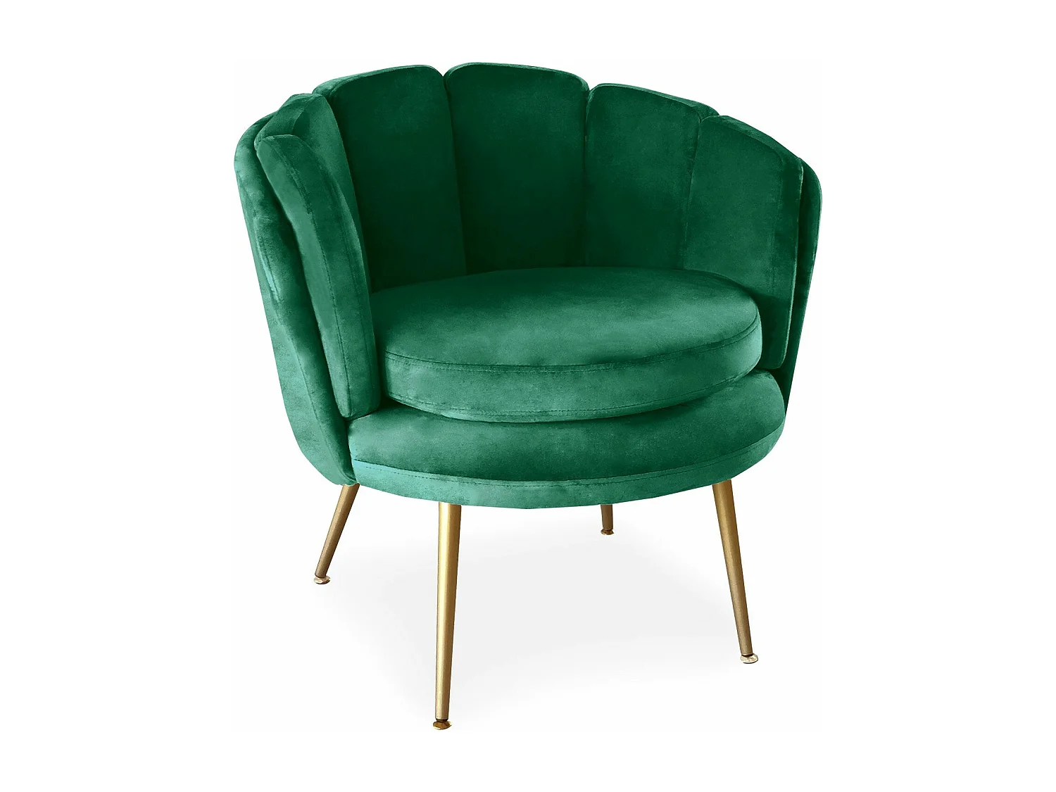 Runder Samt Sessel "Brenda" Grün - Bequem und Elegant
