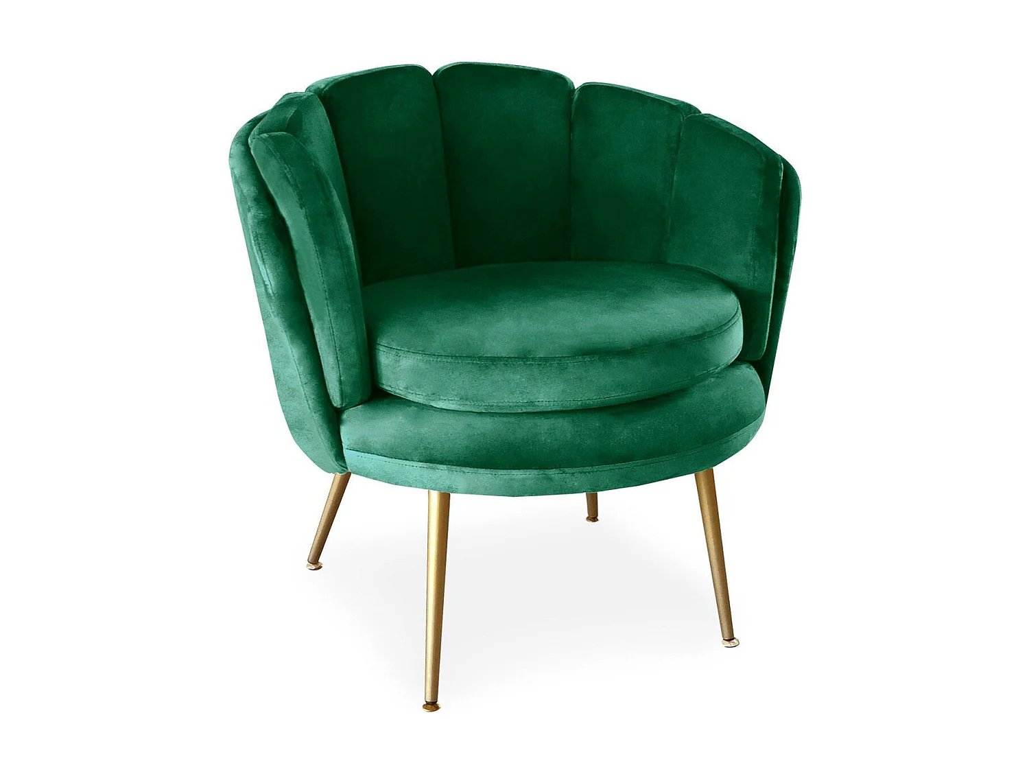 Runder Samt Sessel "Brenda" Grün - Bequem und Elegant