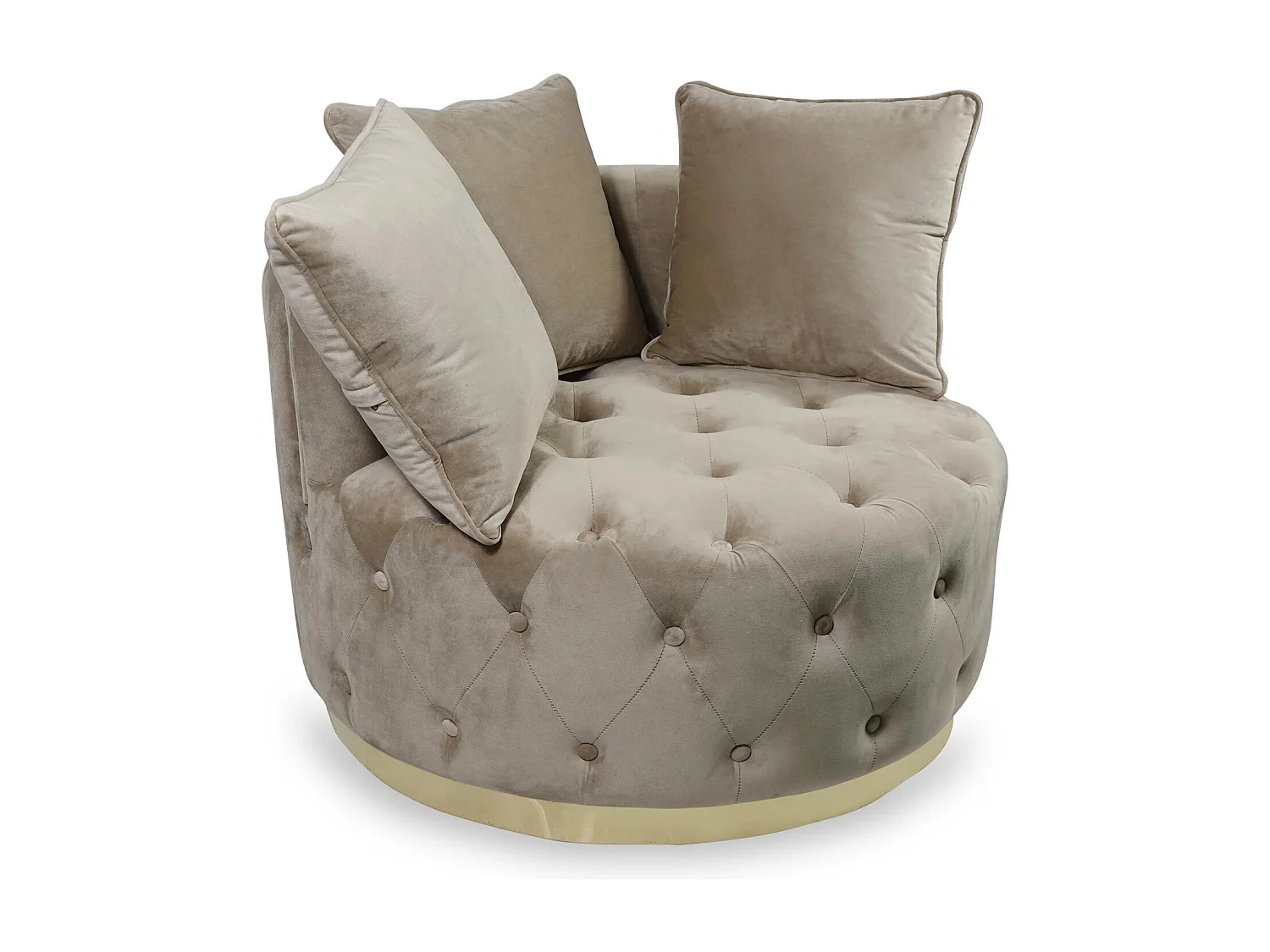 Fauteuil Rond Design "Timeo" 90cm Taupe