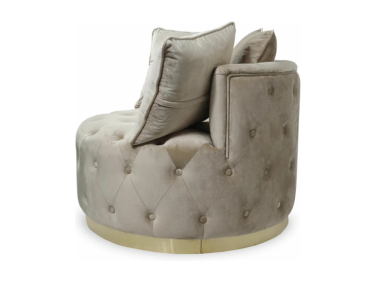 Fauteuil Rond Design "Timeo" 90cm Taupe