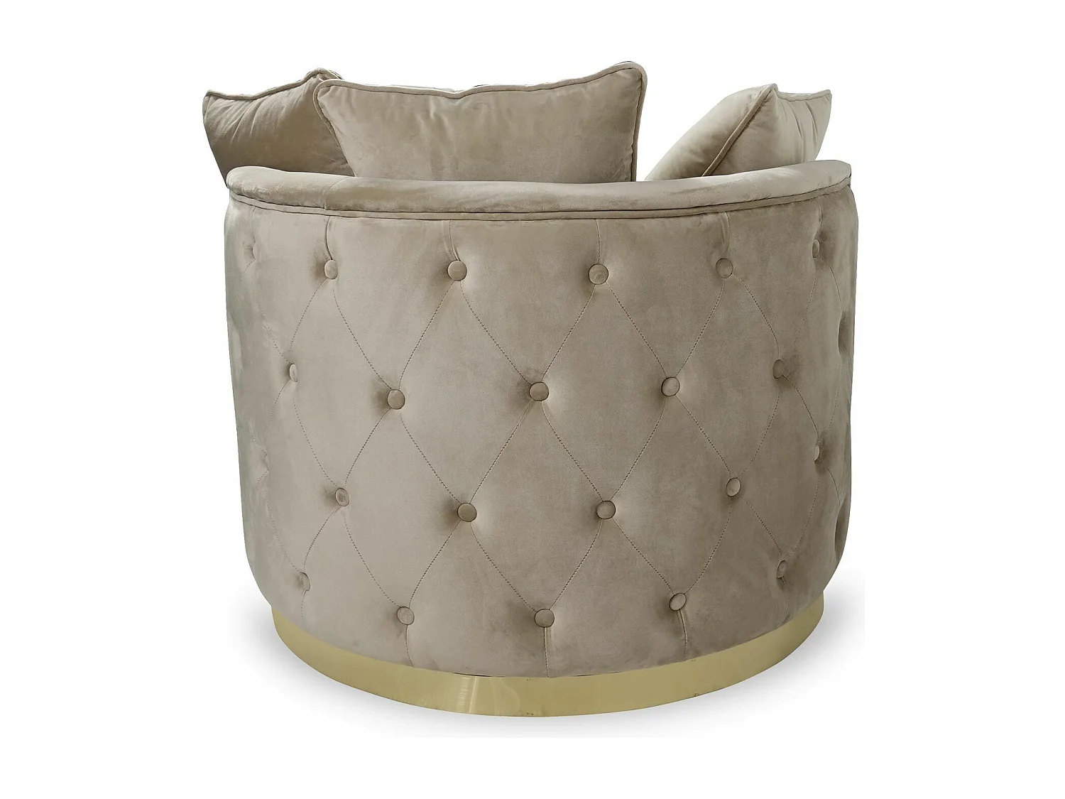 Fauteuil Rond Design "Timeo" 90cm Taupe