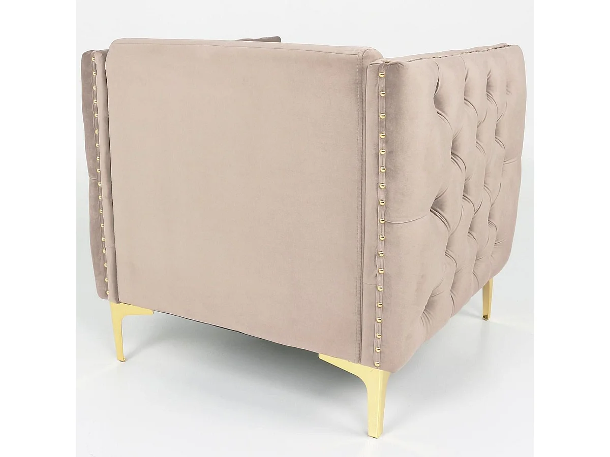 Fauteuil Design en Velours "Suez" 83cm Taupe