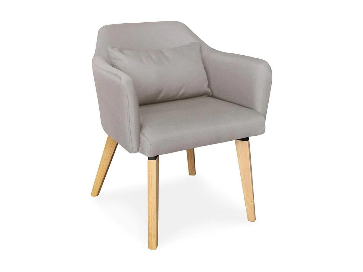 Lot de 2 Fauteuils Design Tissu "Nari" 70cm Beige