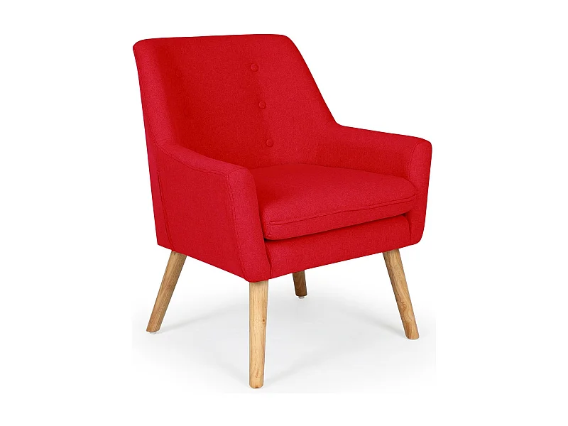 Sillón butaca estilo Nordico Gustav tela roja