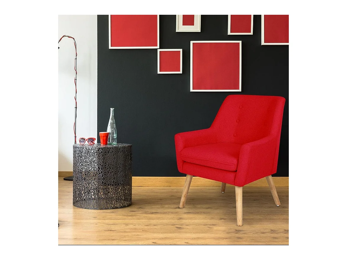 Fauteuil Design en Tissu "Luigi" 85cm Rouge