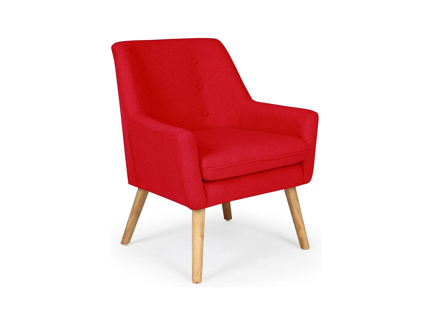 Fauteuil Design en Tissu "Luigi" 85cm Rouge