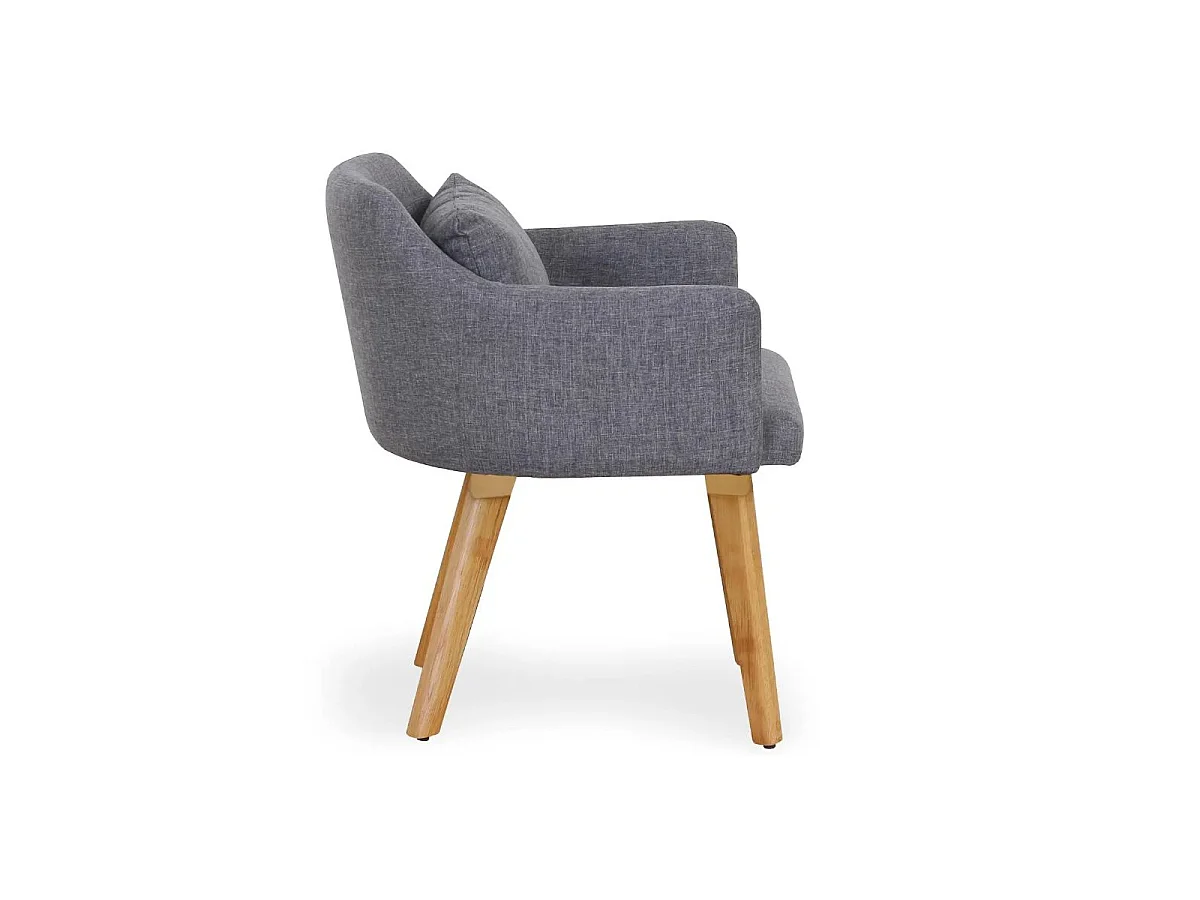 Fauteuil Scandinave "Alan" 70cm Gris Clair