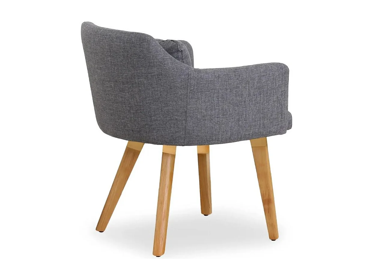Fauteuil Scandinave "Alan" 70cm Gris Clair
