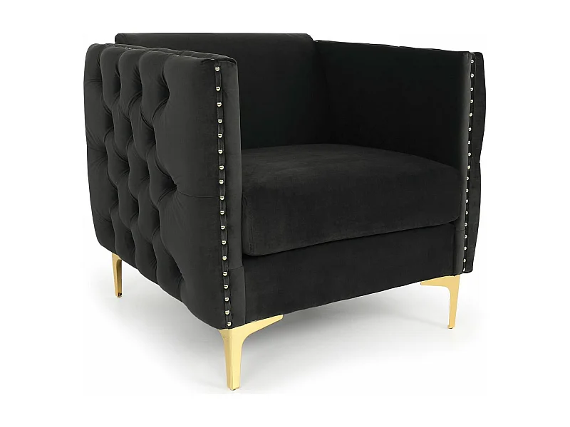 Fauteuil Joshua Velours Noir