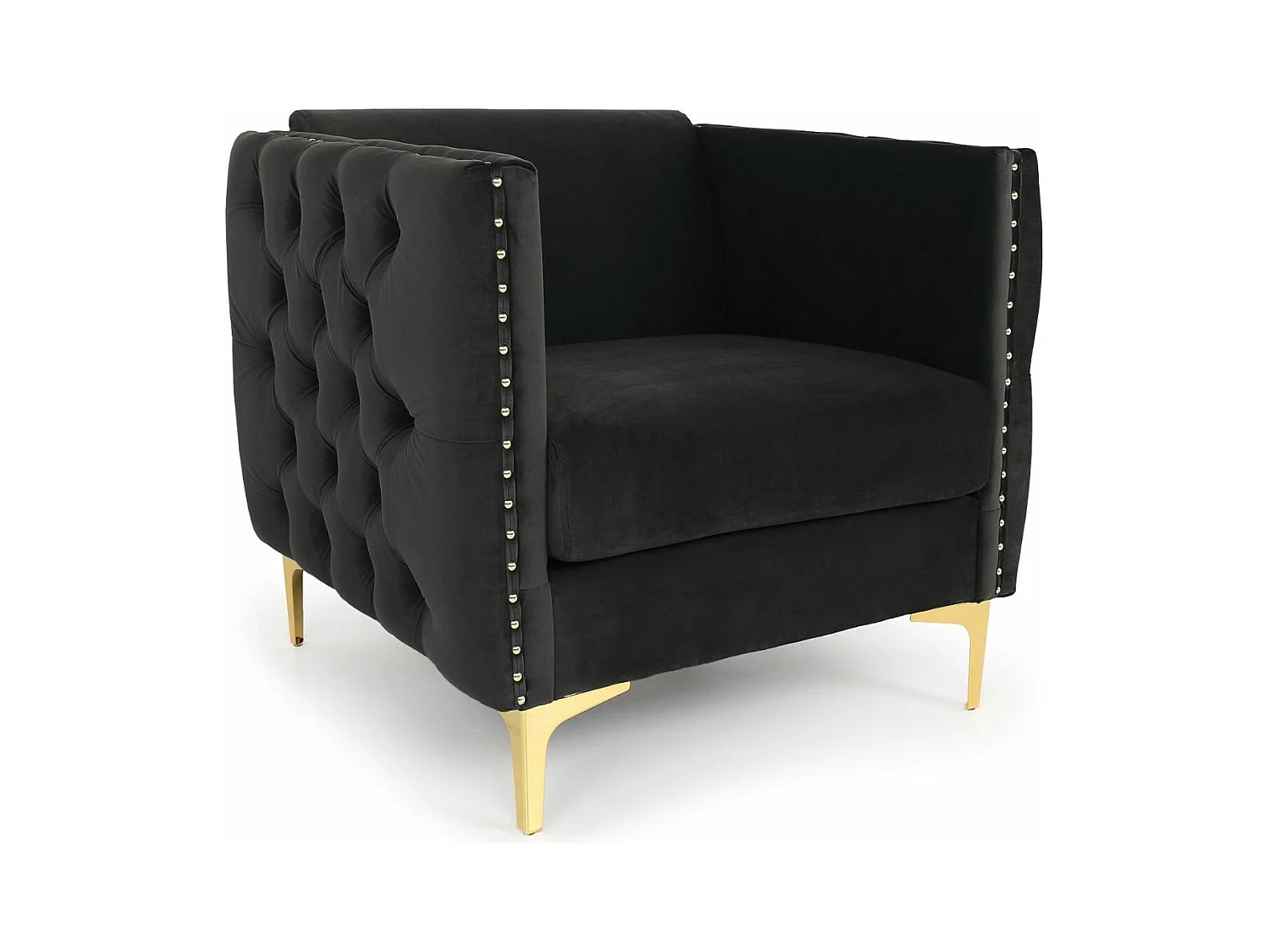 Fauteuil Design en Velours "Suez" 83cm Noir