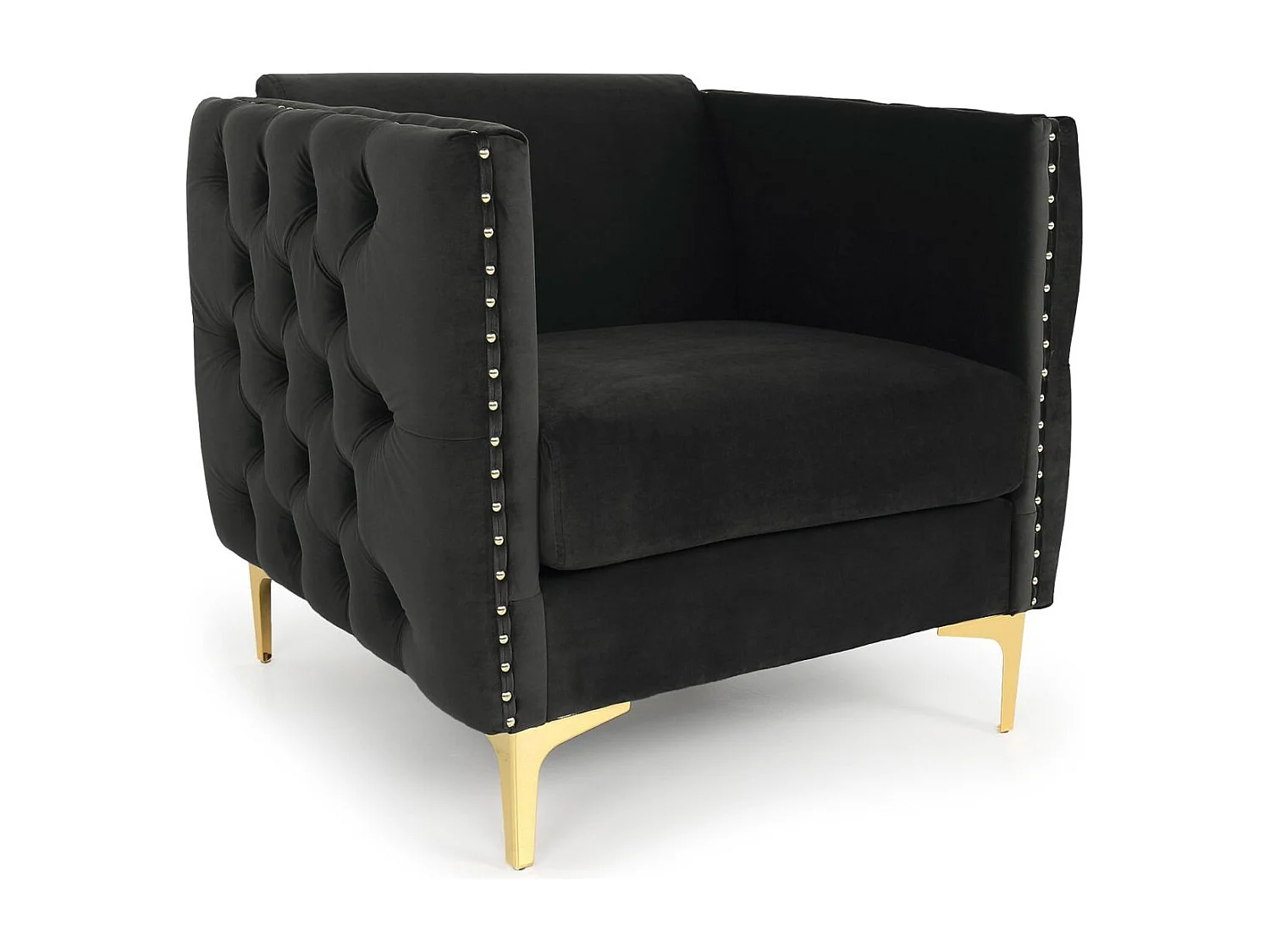 Fauteuil Design en Velours "Suez" 83cm Noir