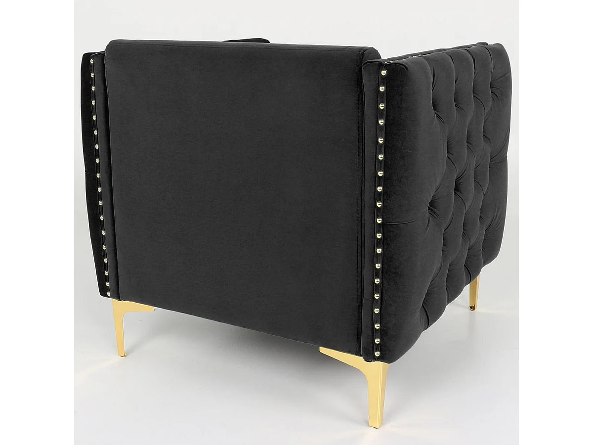Fauteuil Design en Velours "Suez" 83cm Noir