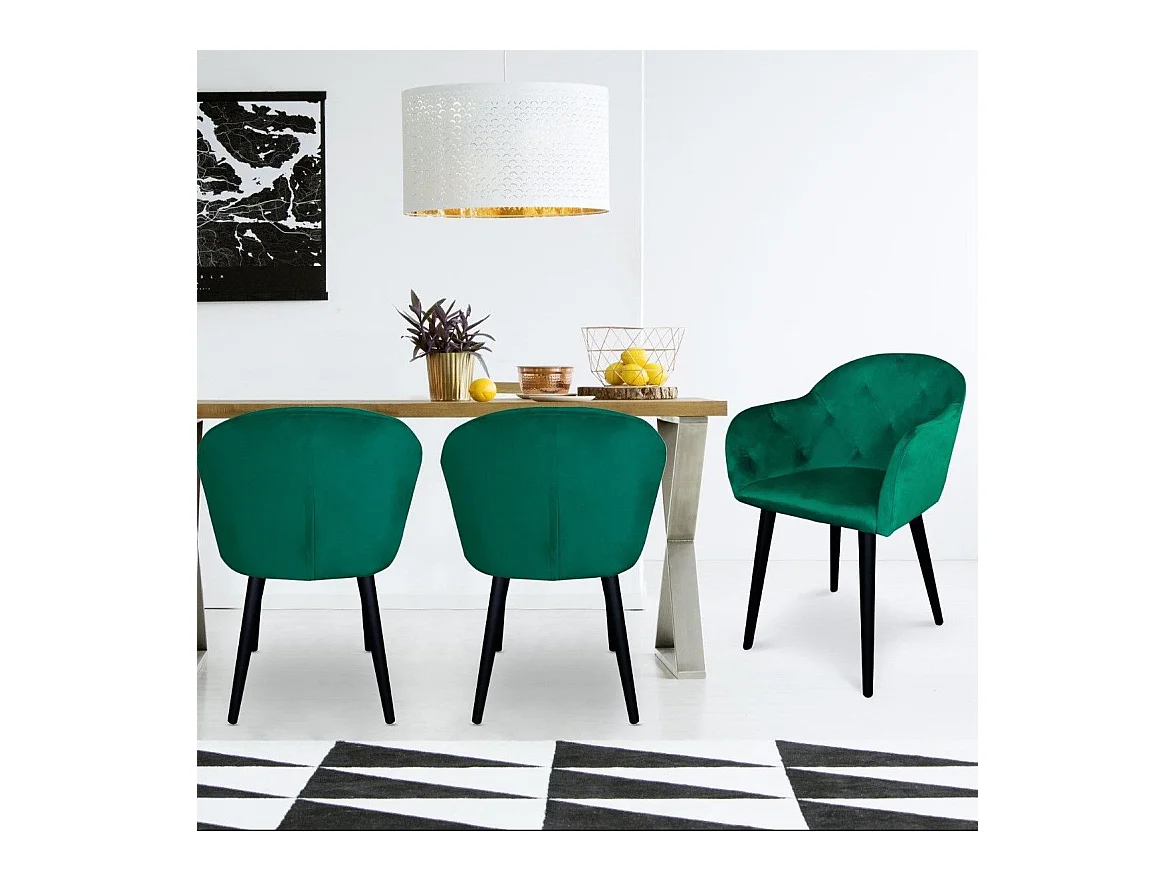 Fauteuil Design en Velours "Glany" 81cm Vert