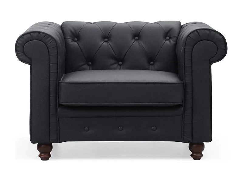 Chesterfield Sessel Schwarz Elegantes Design 111cm