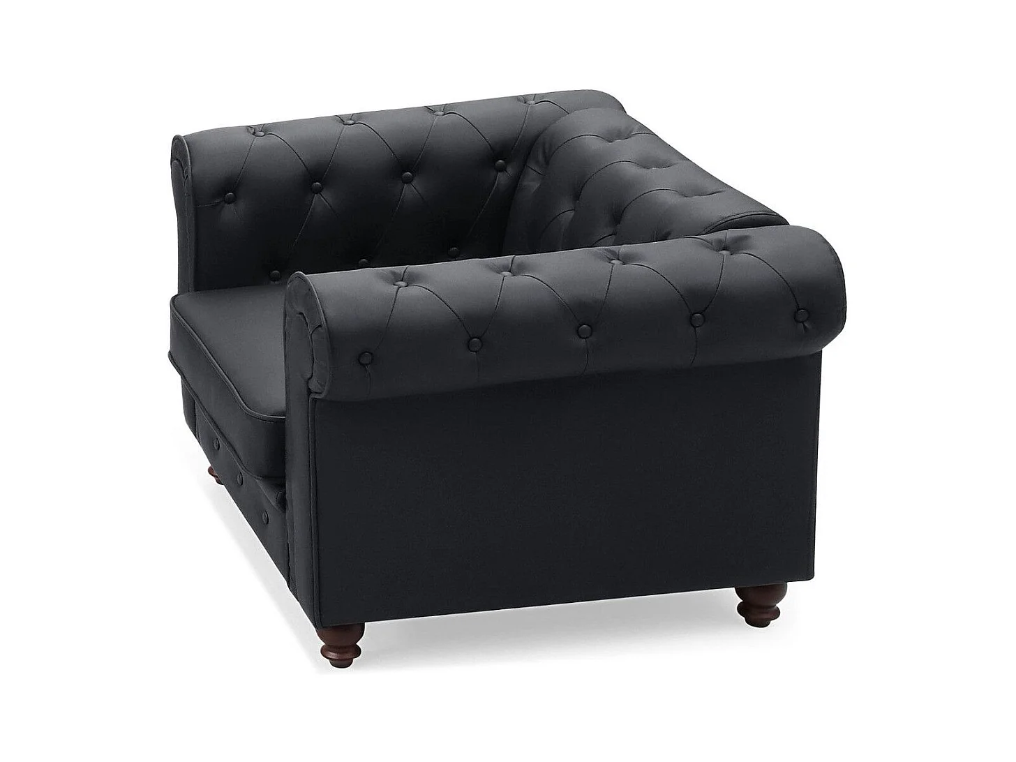 Chesterfield Sessel Schwarz Elegantes Design 111cm