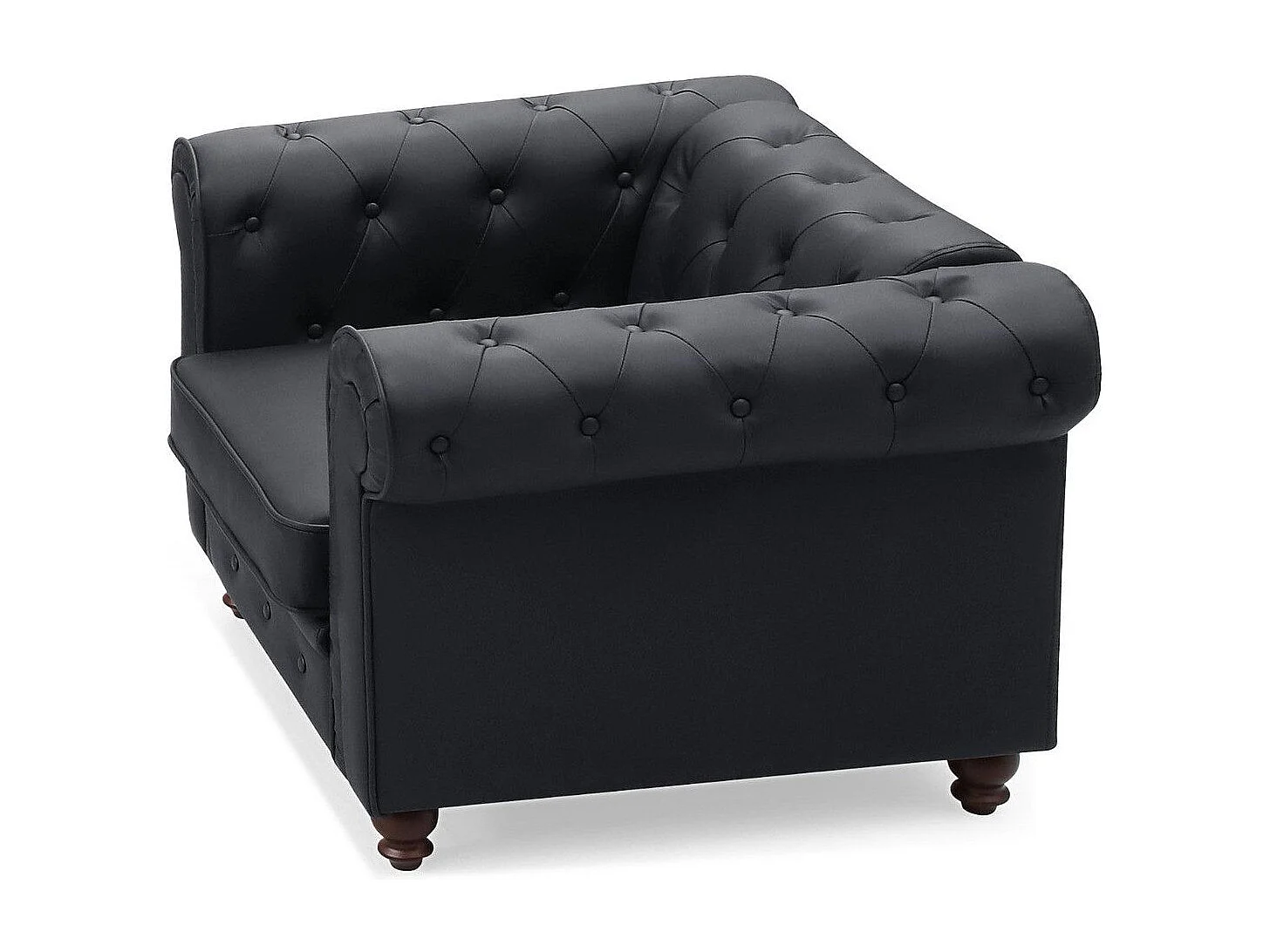 Chesterfield Sessel Schwarz Elegantes Design 111cm