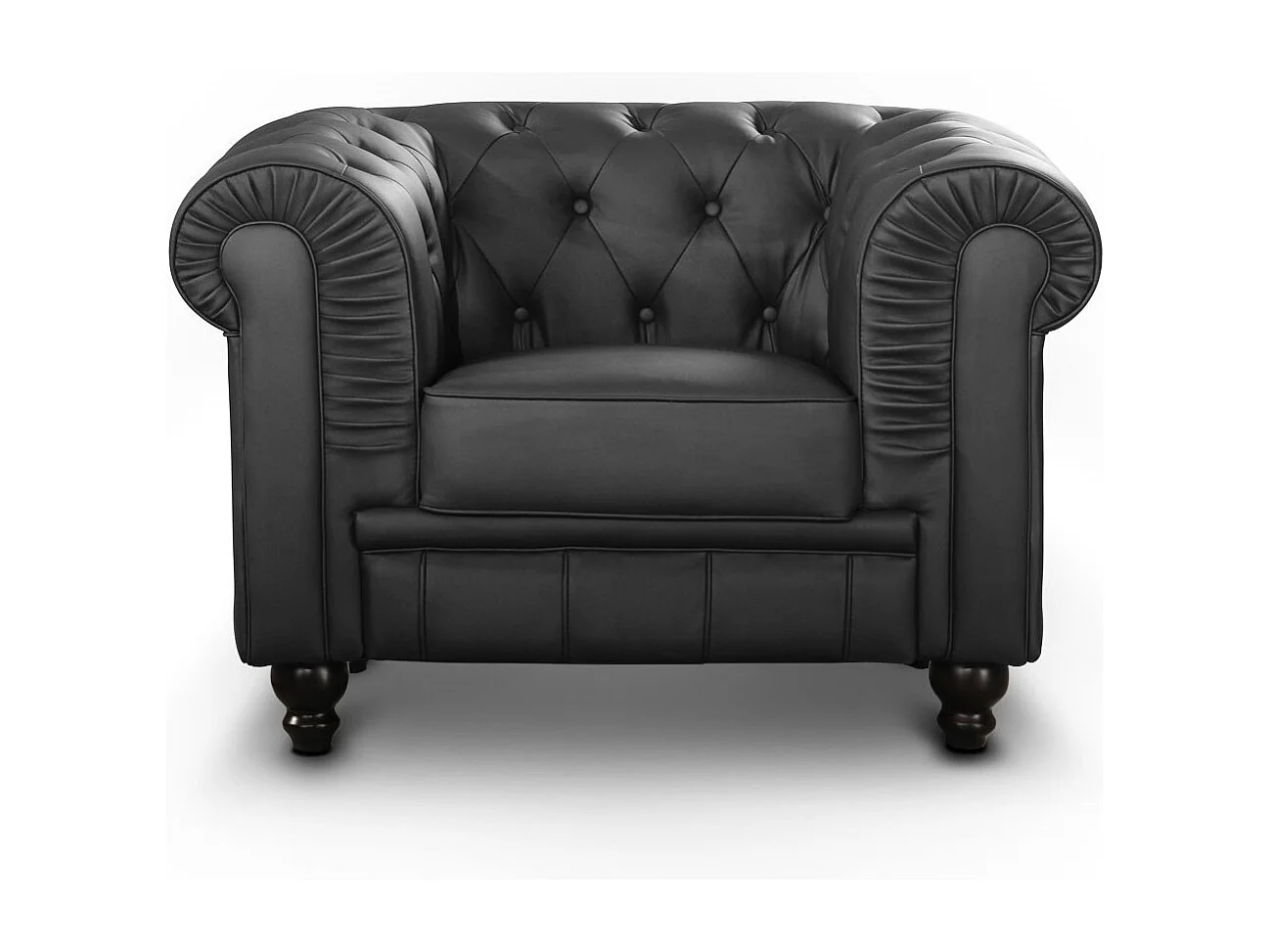 Chesterfield Sessel Schwarz Elegantes Design 111cm