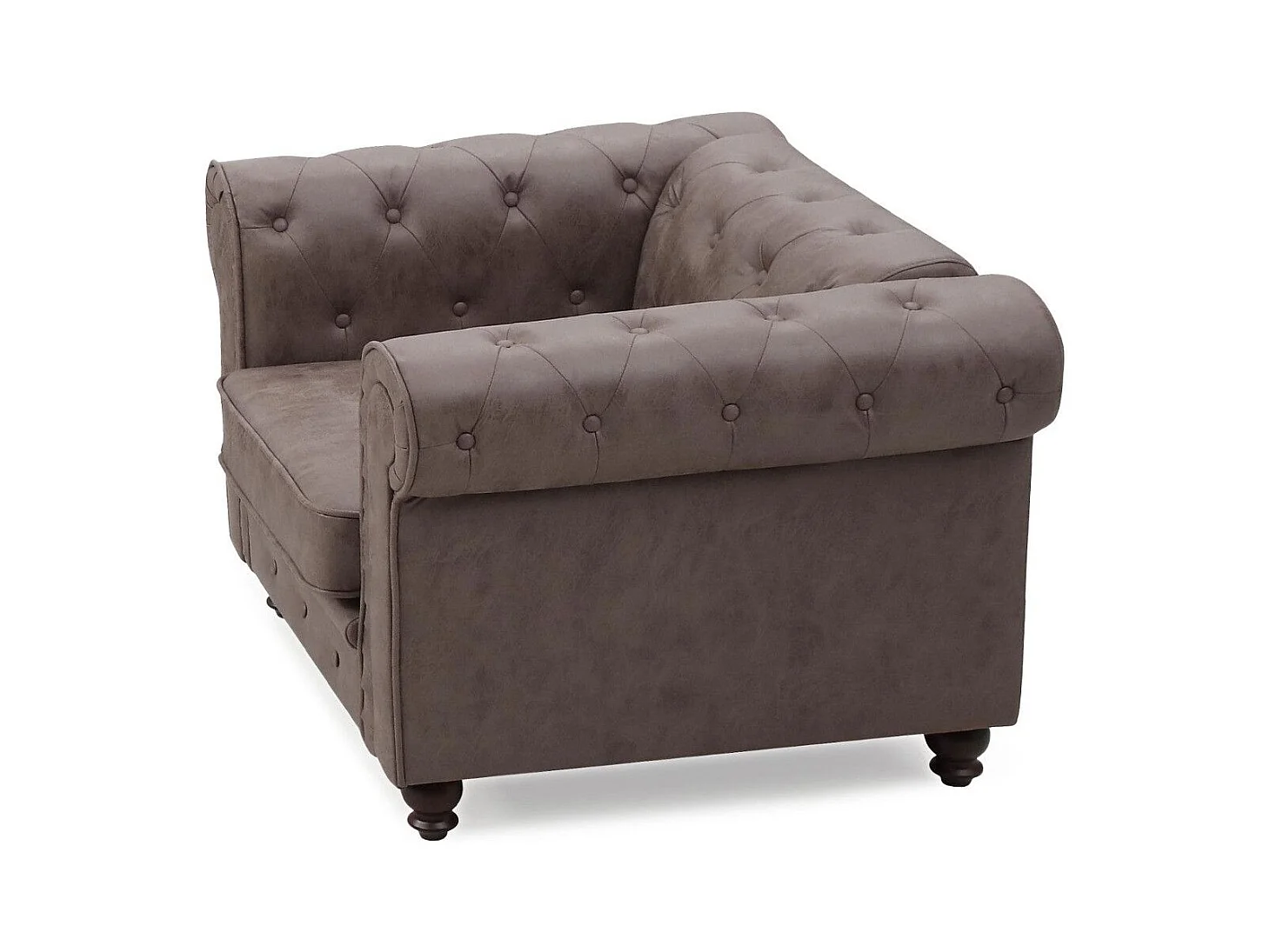 Fauteuil Design "Chesterfield" 110cm Tissu Vintage