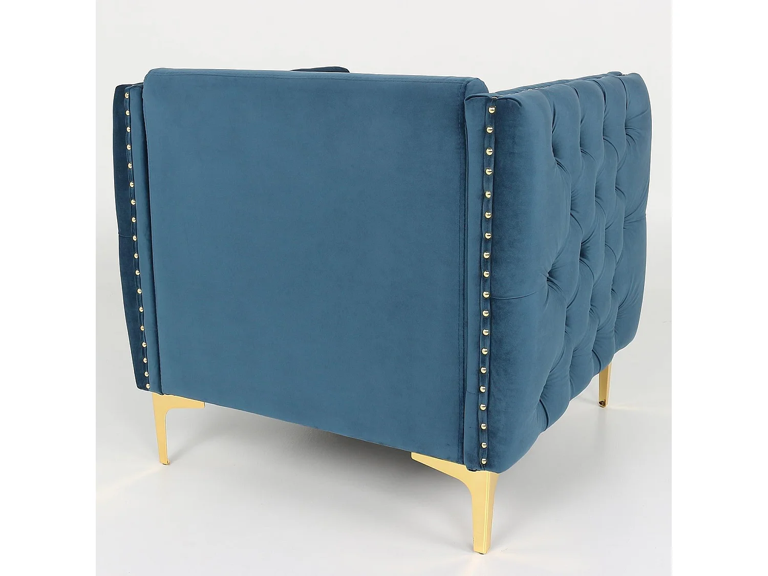 Fauteuil Design en Velours "Suez" 83cm Bleu