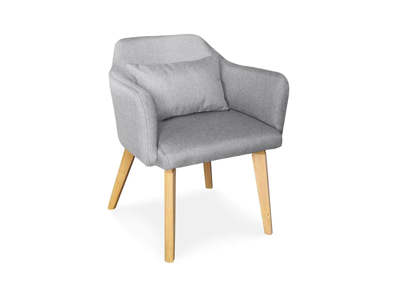 Fauteuil Scandinave en Tissu "Nari" 70cm Gris Clair