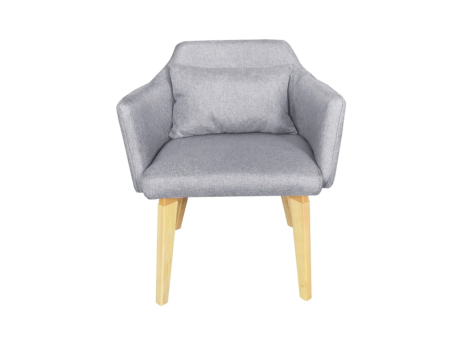 Fauteuil Scandinave en Tissu "Nari" 70cm Gris Clair