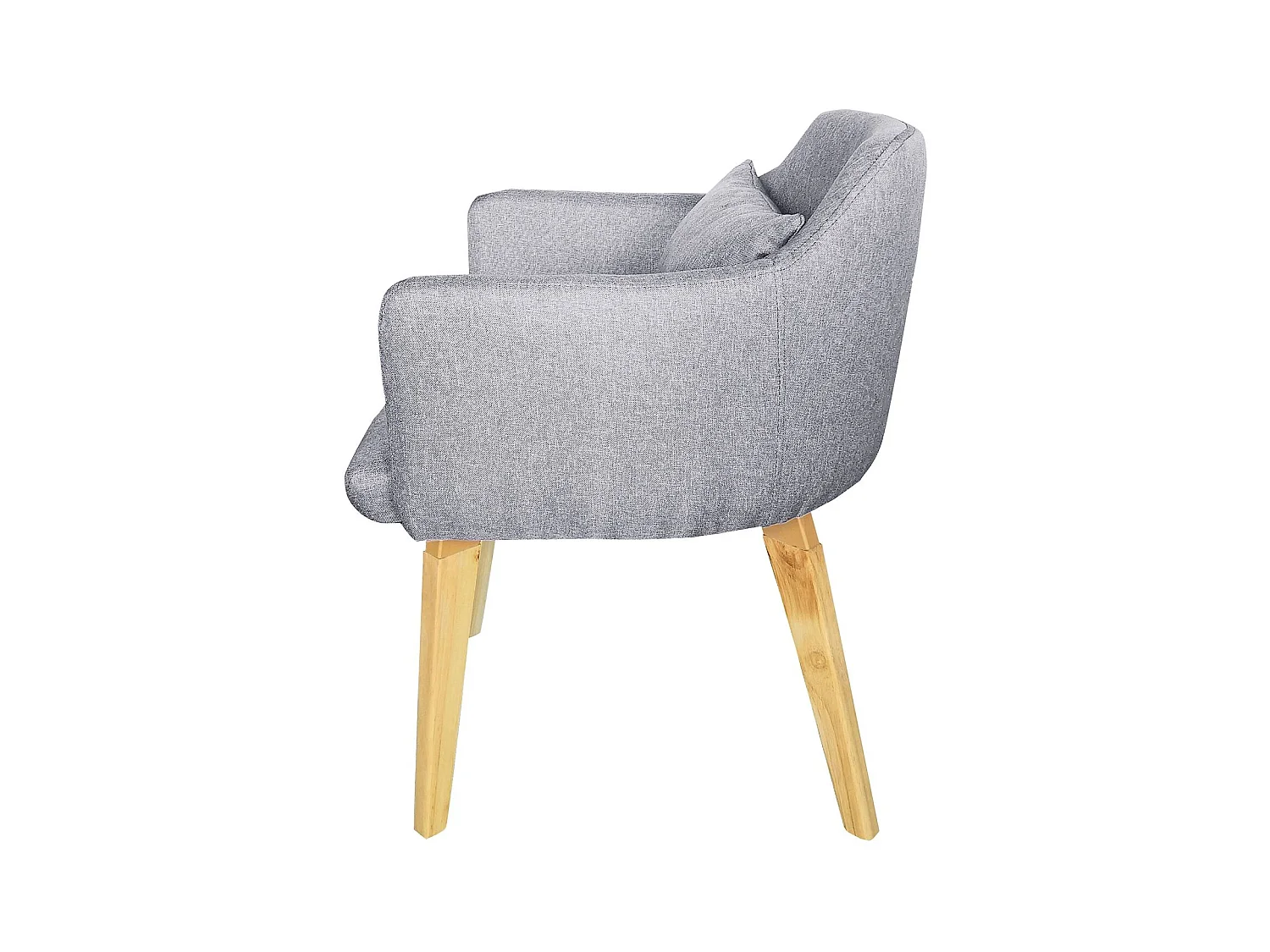 Fauteuil Scandinave en Tissu "Nari" 70cm Gris Clair