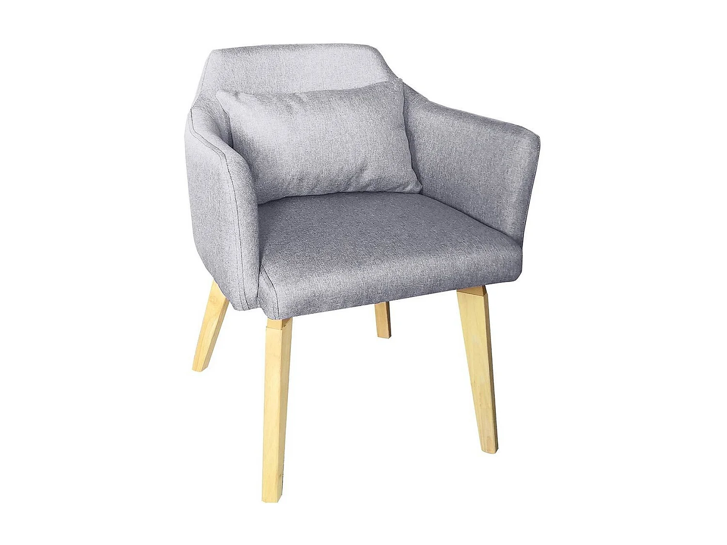 Fauteuil Scandinave en Tissu "Nari" 70cm Gris Clair