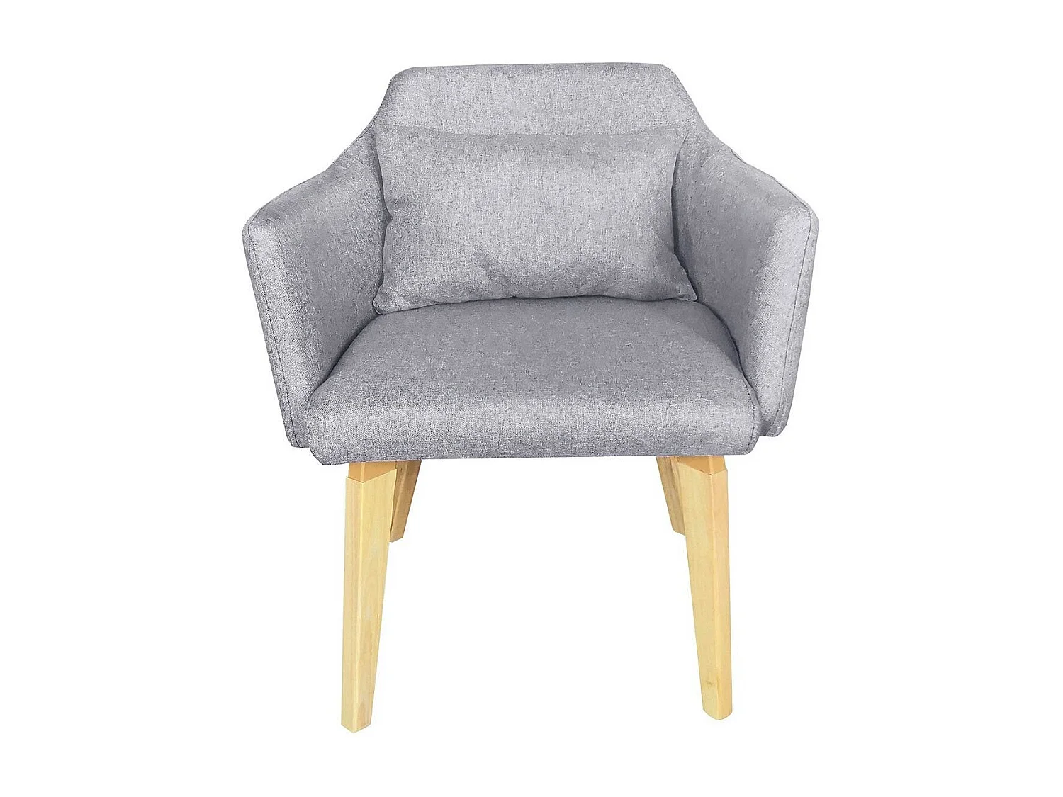 Fauteuil Scandinave en Tissu "Nari" 70cm Gris Clair