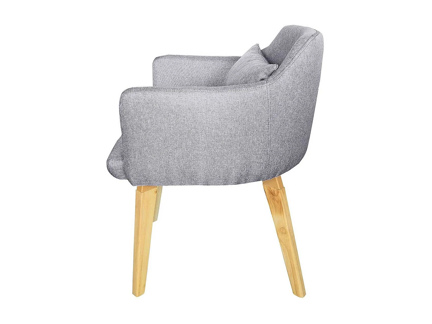Fauteuil Scandinave en Tissu "Nari" 70cm Gris Clair