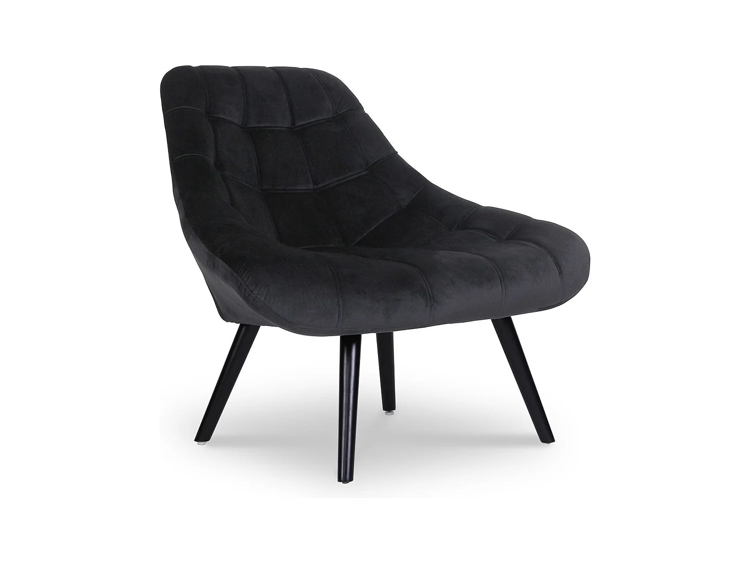 Fauteuil Scandinave en Velours "Johan" 102cm Noir