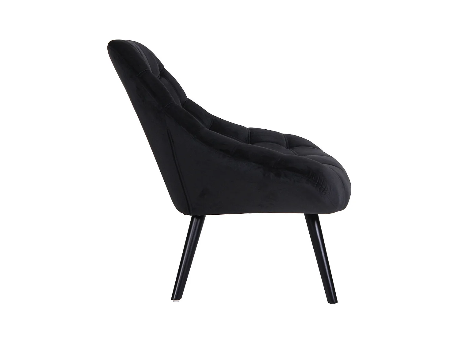 Fauteuil Scandinave en Velours "Johan" 102cm Noir