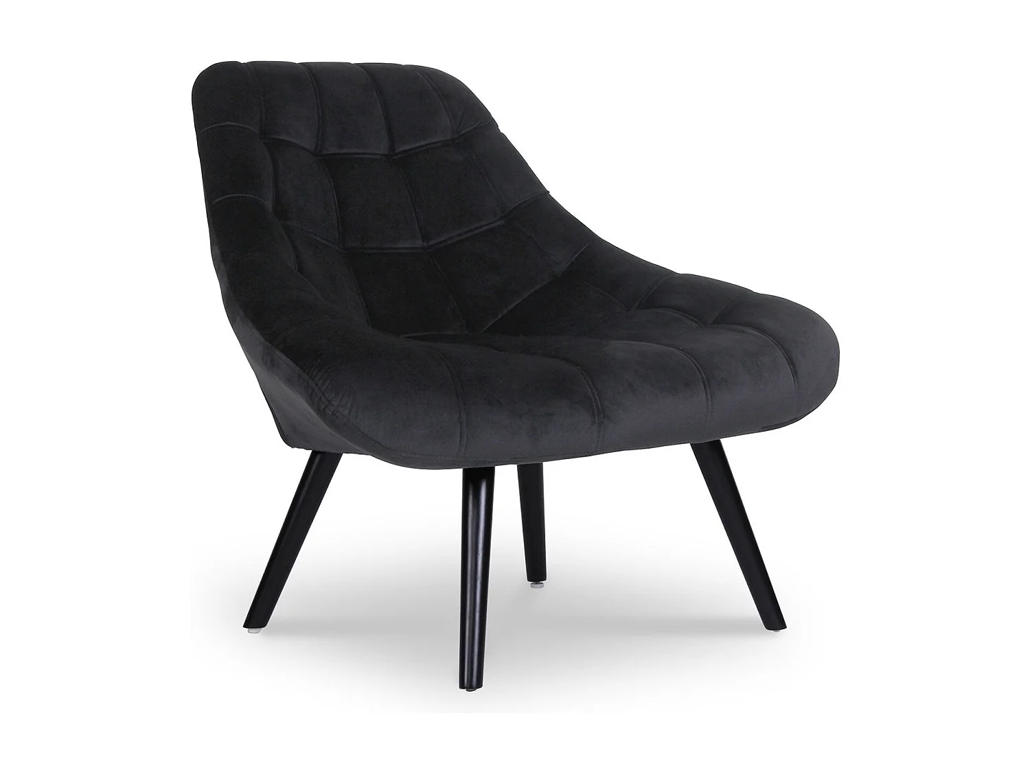 Fauteuil Scandinave en Velours "Johan" 102cm Noir