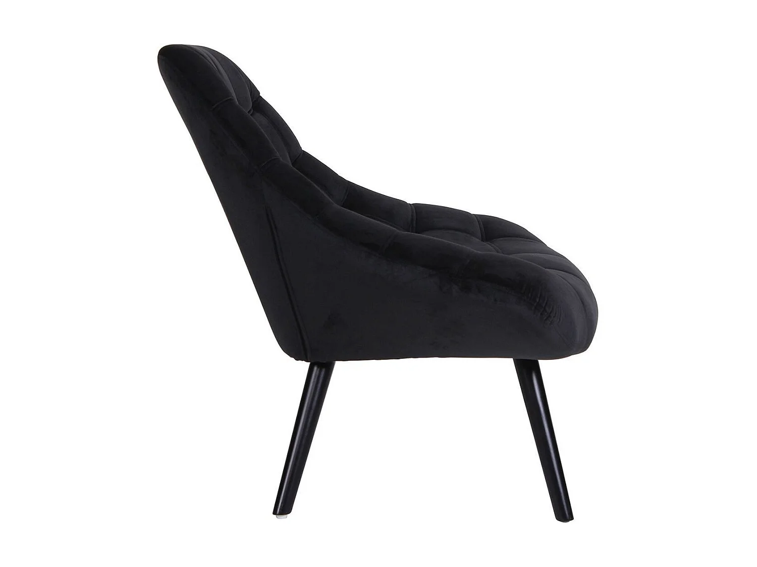 Fauteuil Scandinave en Velours "Johan" 102cm Noir