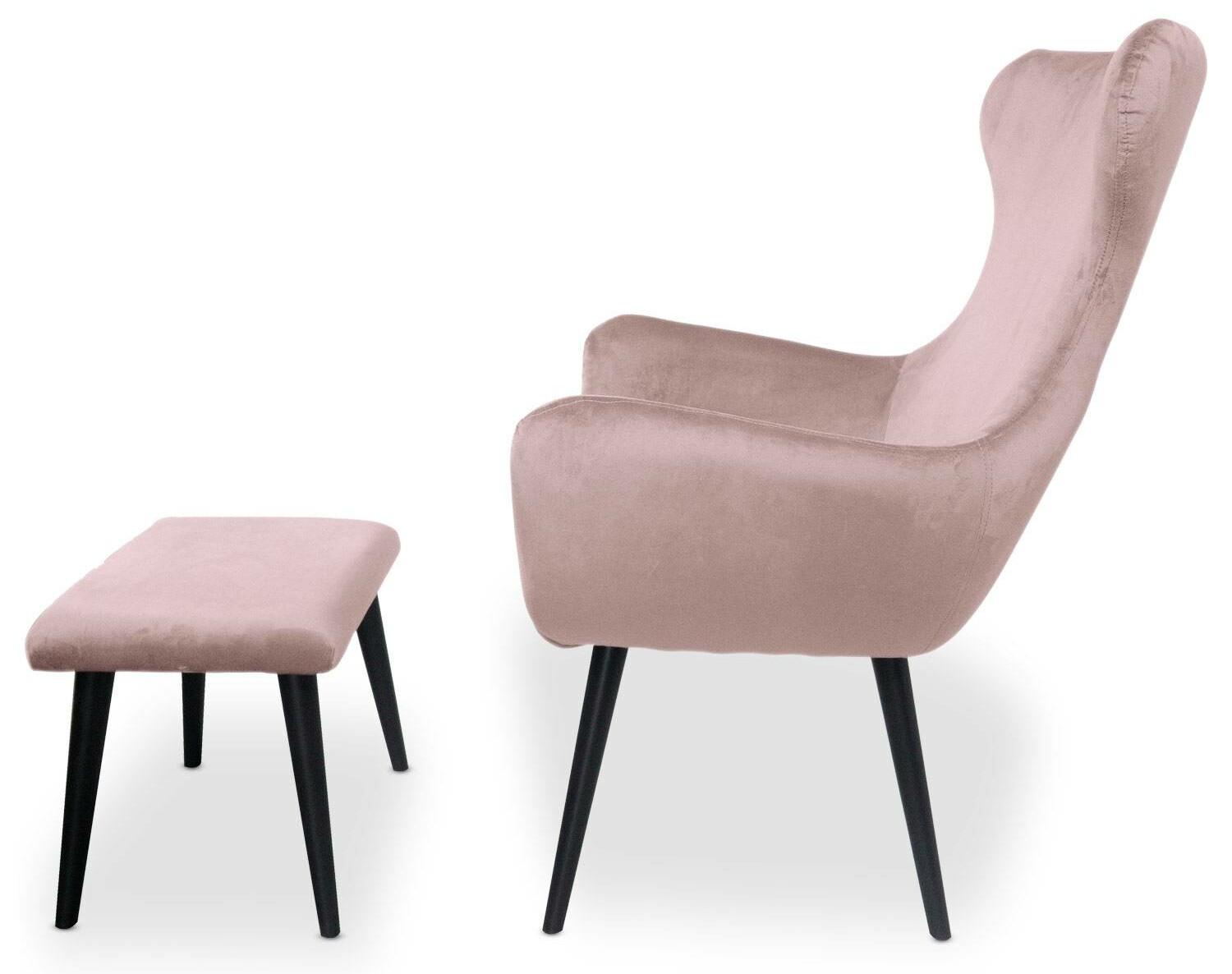 Fauteuil Geo Velours Rose