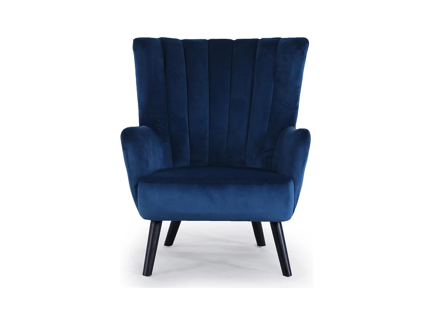 Fauteuil Scandinave Velours "Velvet" 94cm Bleu