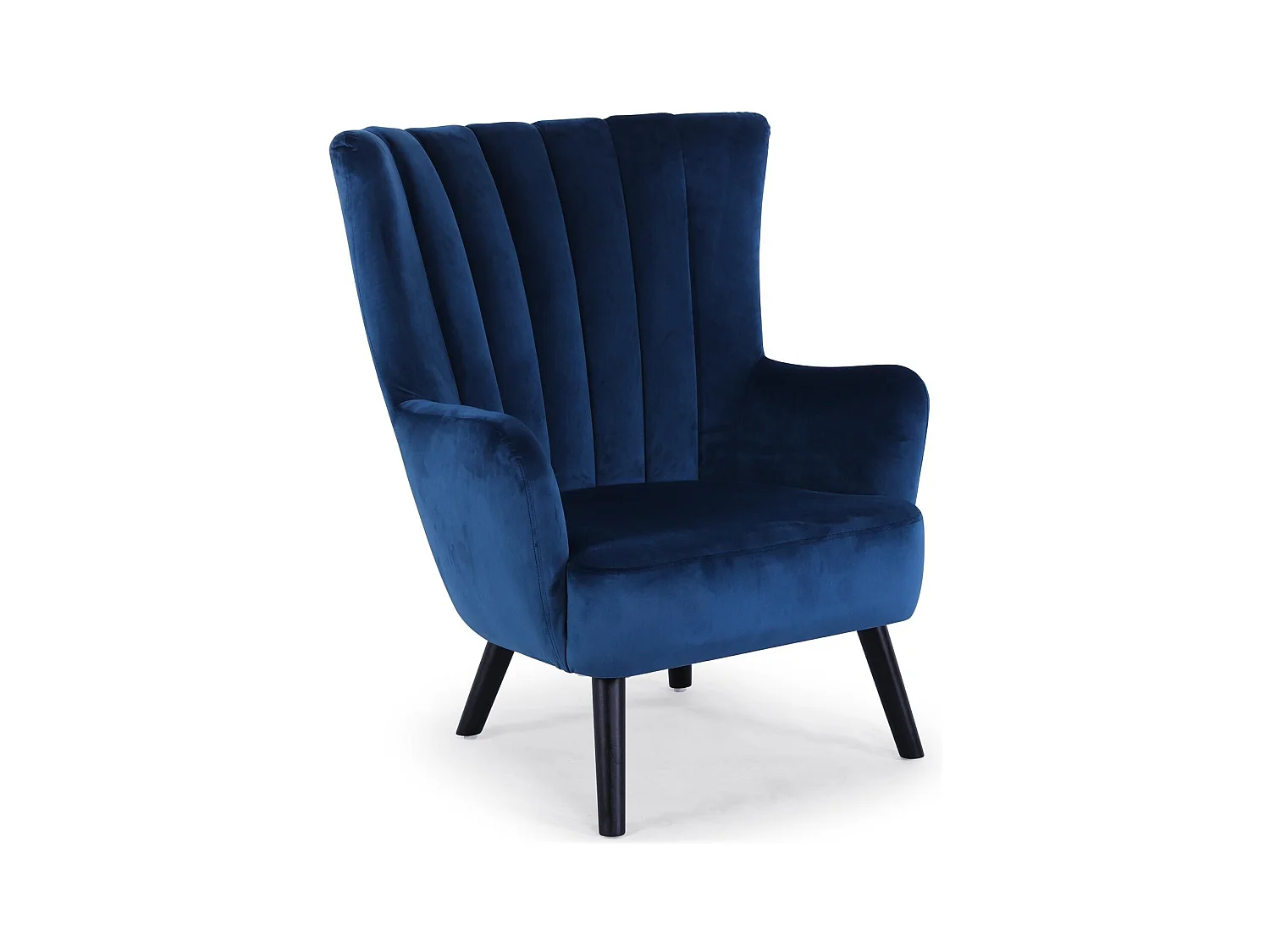 Fauteuil Scandinave Velours "Velvet" 94cm Bleu