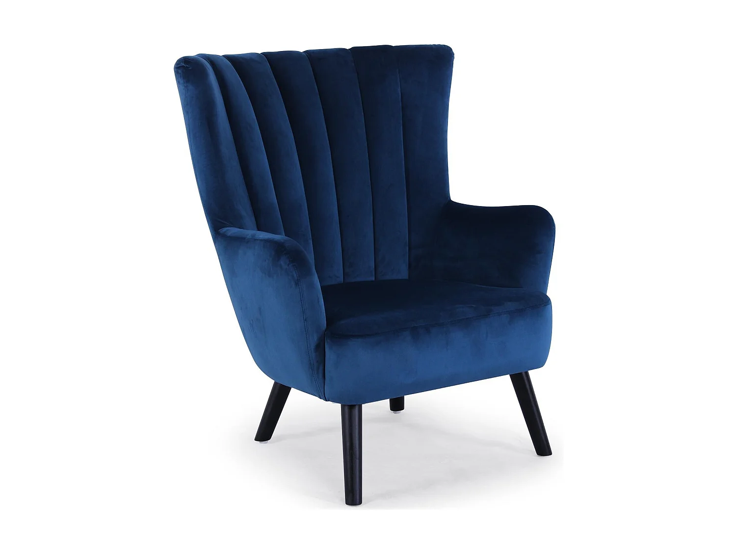 Fauteuil Scandinave Velours "Velvet" 94cm Bleu